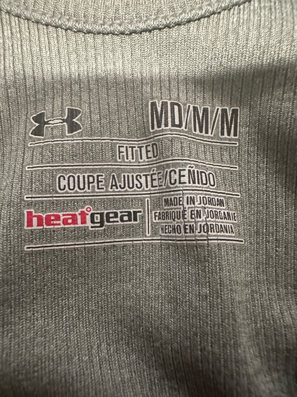 Under Armour Light Gray Ribbed Racerback Tank - Picture 2 of 7